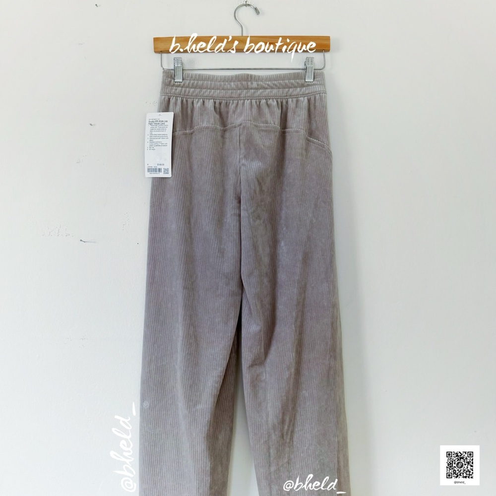 lululemon Scuba Mid-Rise Wide-Leg Pant *Velvet Cord in Riverstone Tan Size 4 NWT - Picture 11 of 16